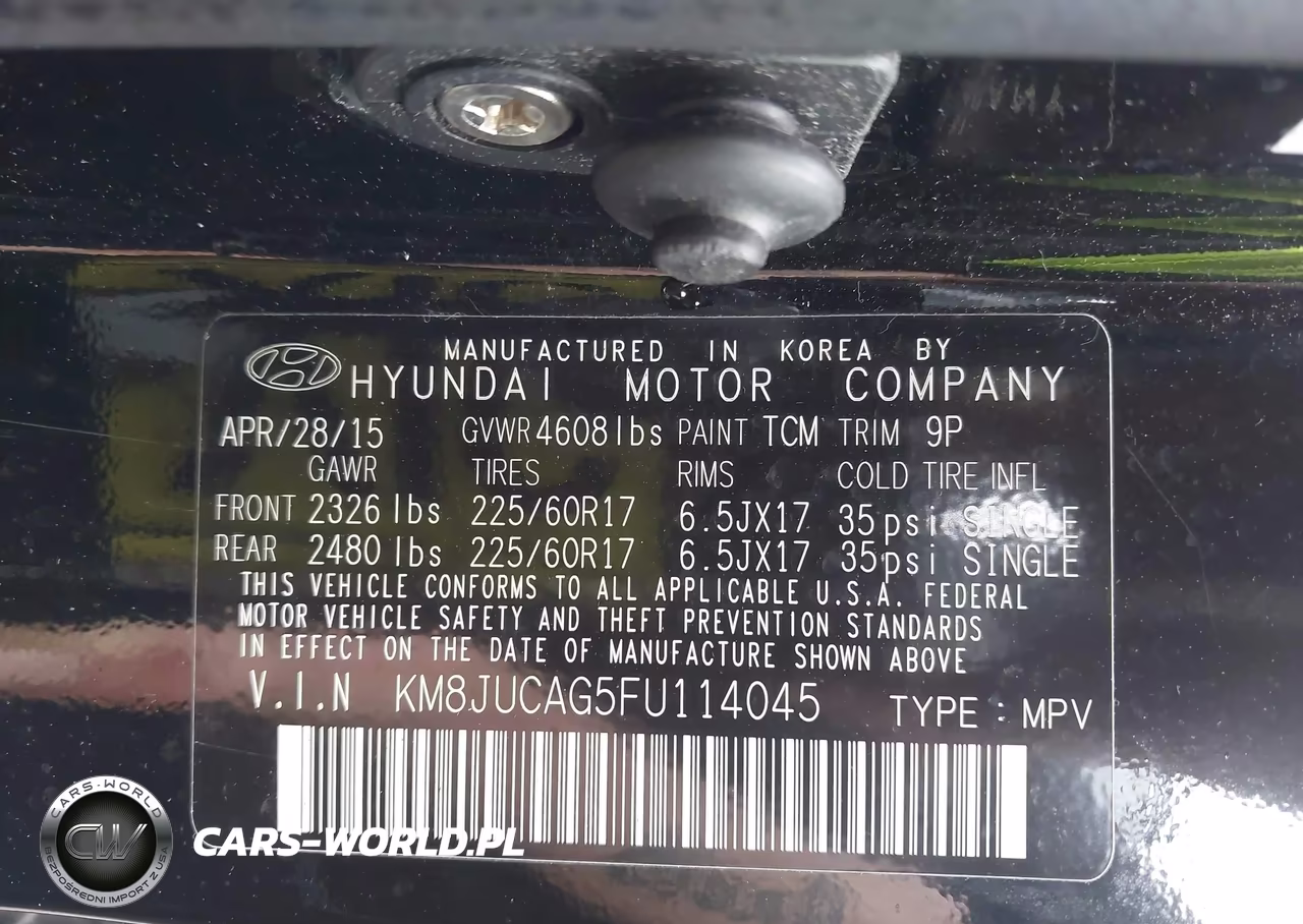 2015 Hyundai Tucson Se VIN:KM8JUCAG5FU114045 - 9