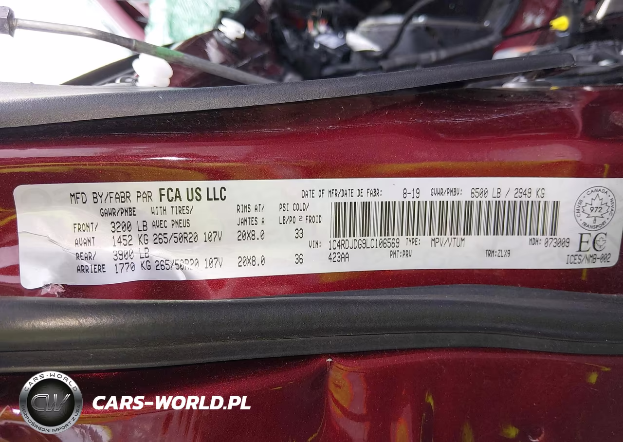 2020 Dodge Durango Gt VIN:1C4RDJDG9LC106569 - 9