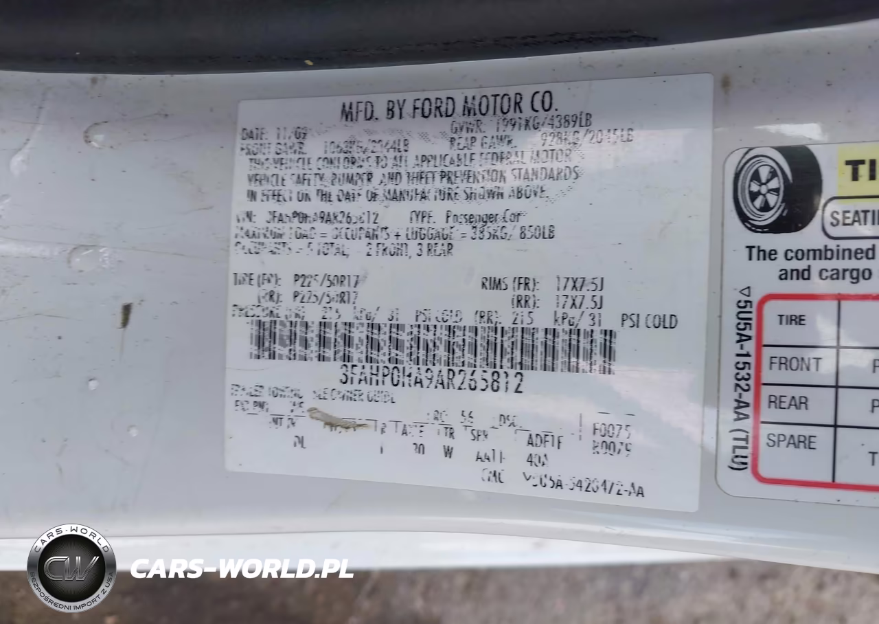 2010 Ford Fusion Se VIN:3FAHP0HA9AR265812 - 9