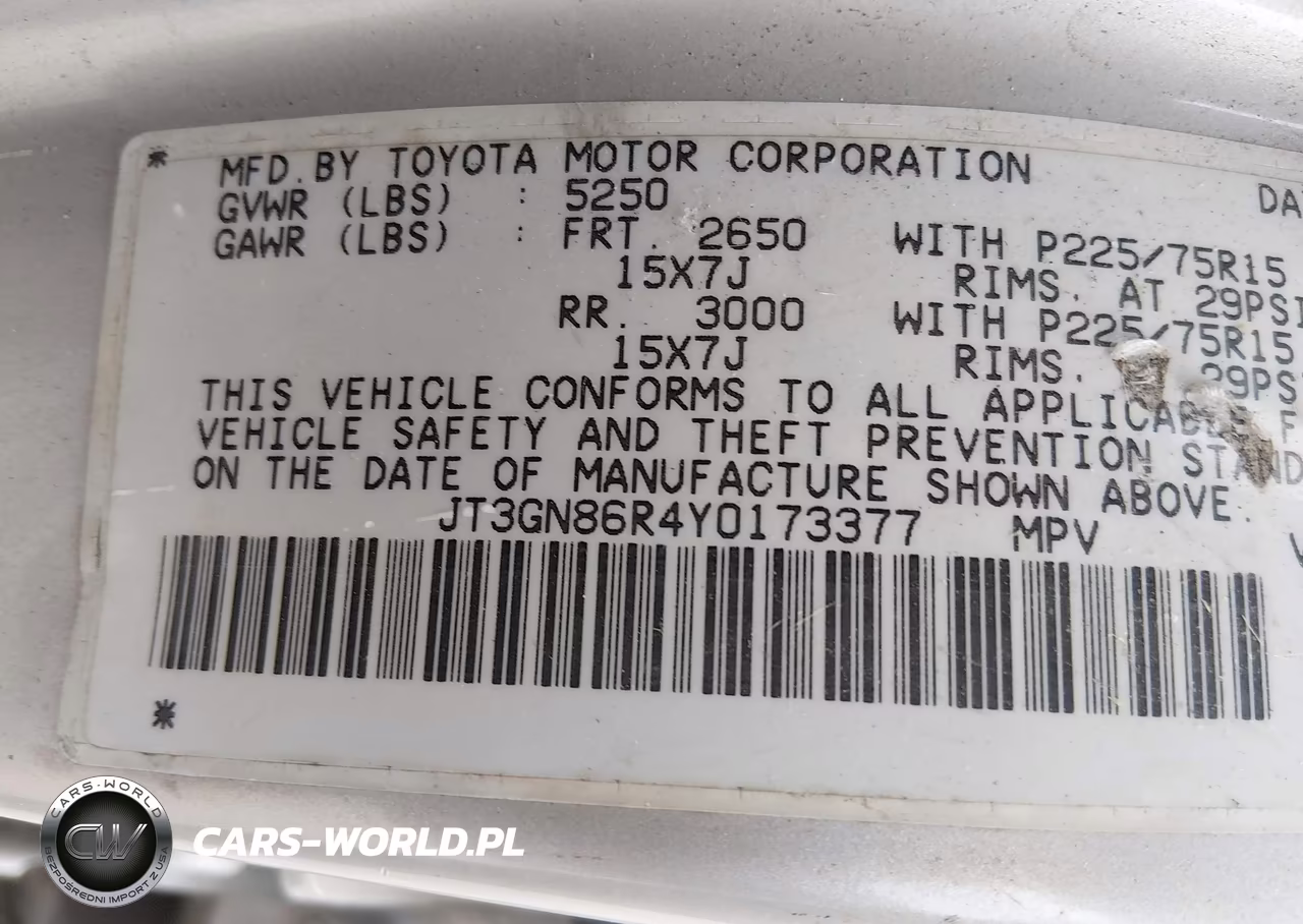 2000 Toyota 4Runner Sr5 V6 VIN:JT3GN86R4Y0173377 - 9