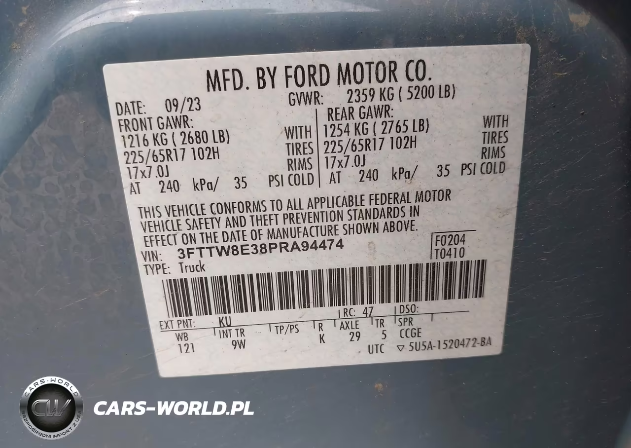 2023 Ford Maverick Xl VIN:3FTTW8E38PRA94474 - 9