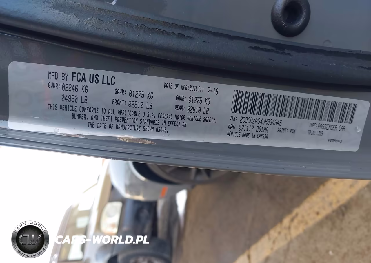 2018 Dodge Challenger Sxt VIN:2C3CDZAGXJH334345 - 9