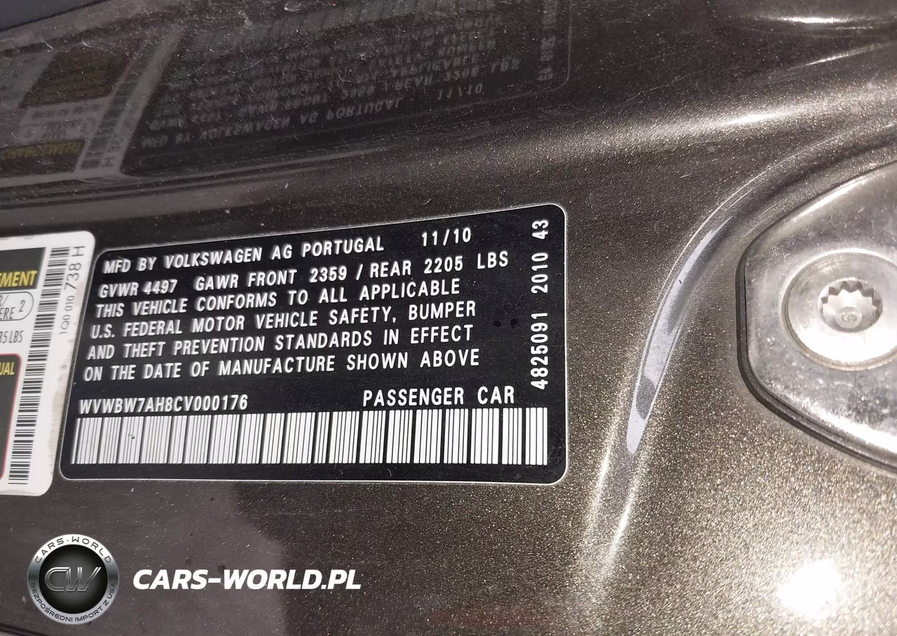 2012 Volkswagen Eos Komfort VIN:WVWBW7AH8CV000176 - 9