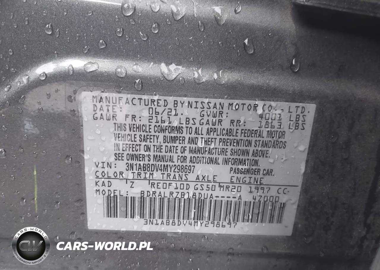 2021 Nissan Sentra Sr Xtronic Cvt VIN:3N1AB8DV4MY298697 - 9