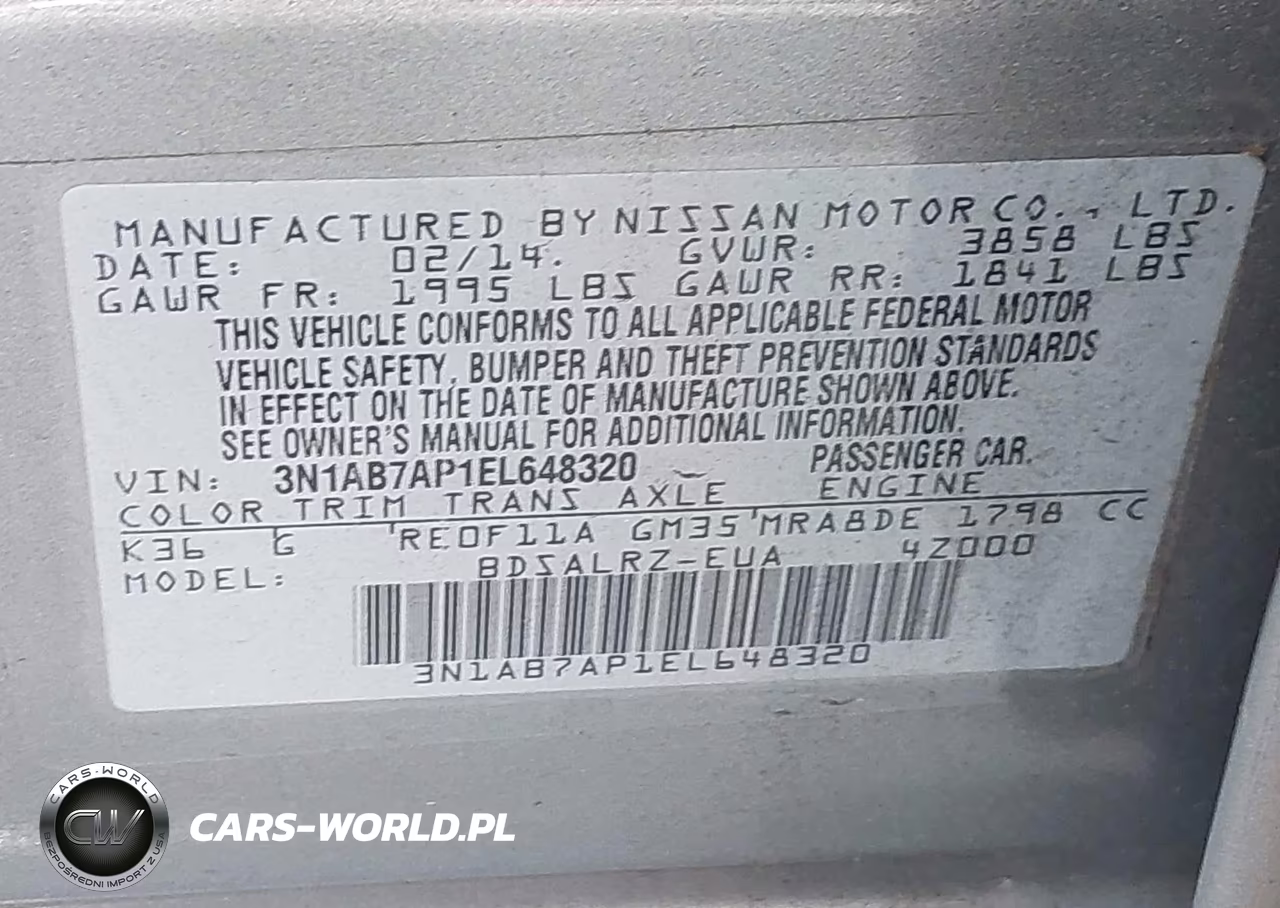 2014 Nissan Sentra Sr VIN:3N1AB7AP1EL648320 - 9