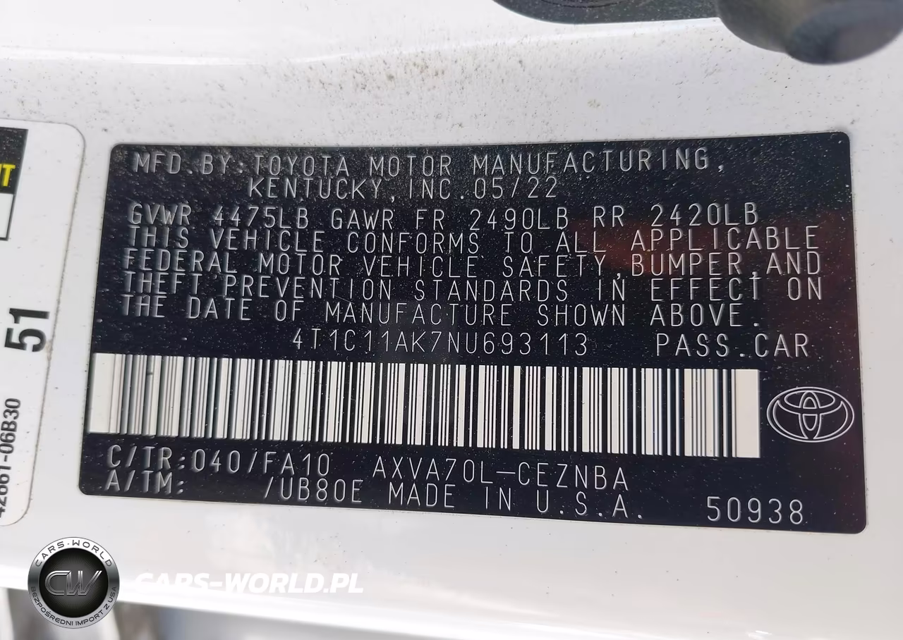 2022 Toyota Camry Le VIN:4T1C11AK7NU693113 - 9