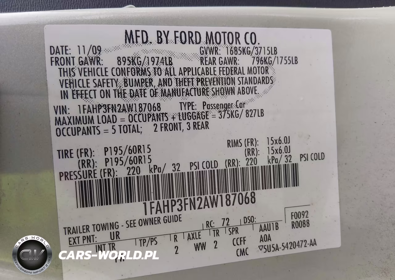 2010 Ford Focus Se VIN:1FAHP3FN2AW187068 - 9
