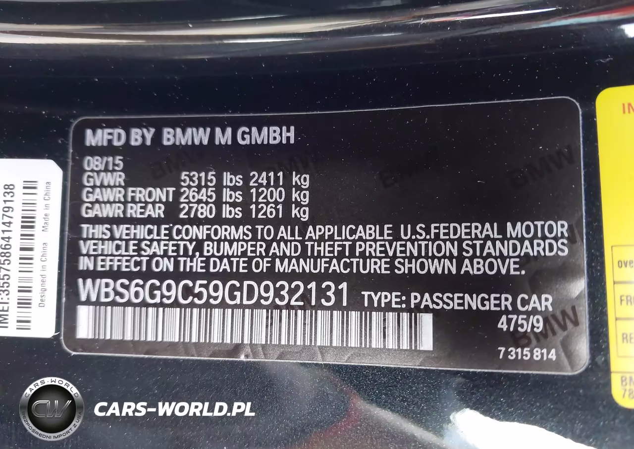 2016 BMW M6 VIN:WBS6G9C59GD932131 - 9
