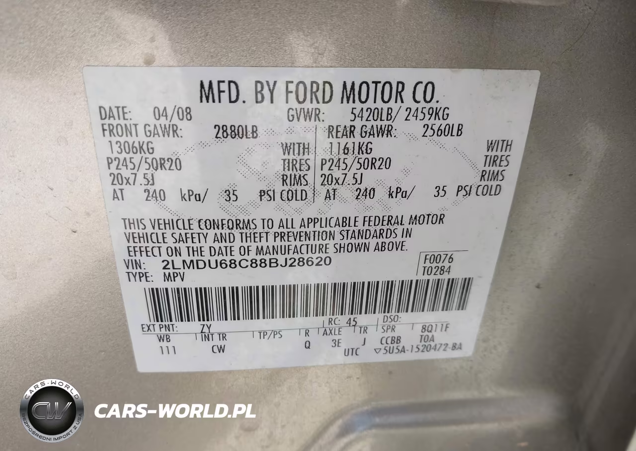 2008 Lincoln Mkx VIN:2LMDU68C88BJ28620 - 9