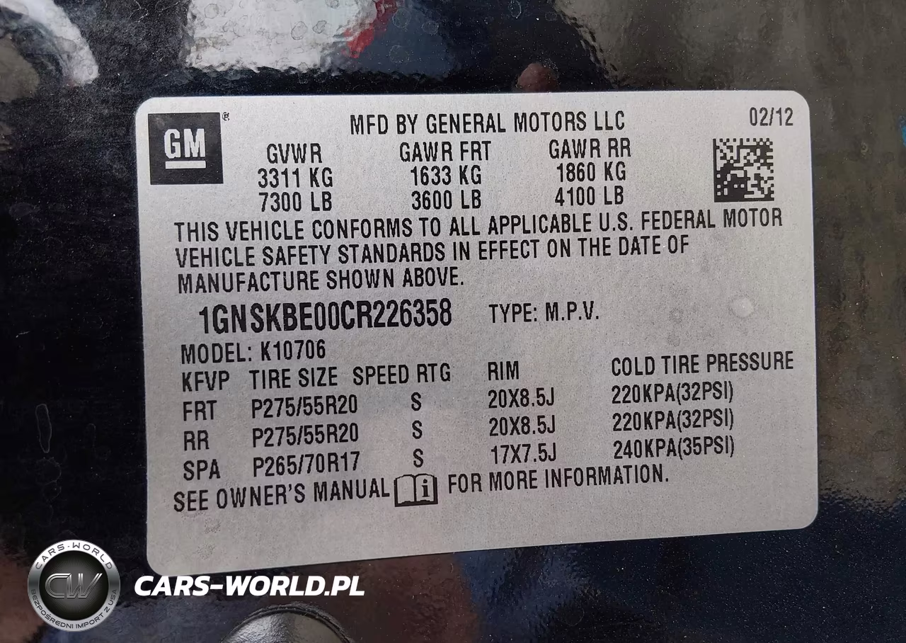 2012 Chevrolet Tahoe Lt VIN:1GNSKBE00CR226358 - 9