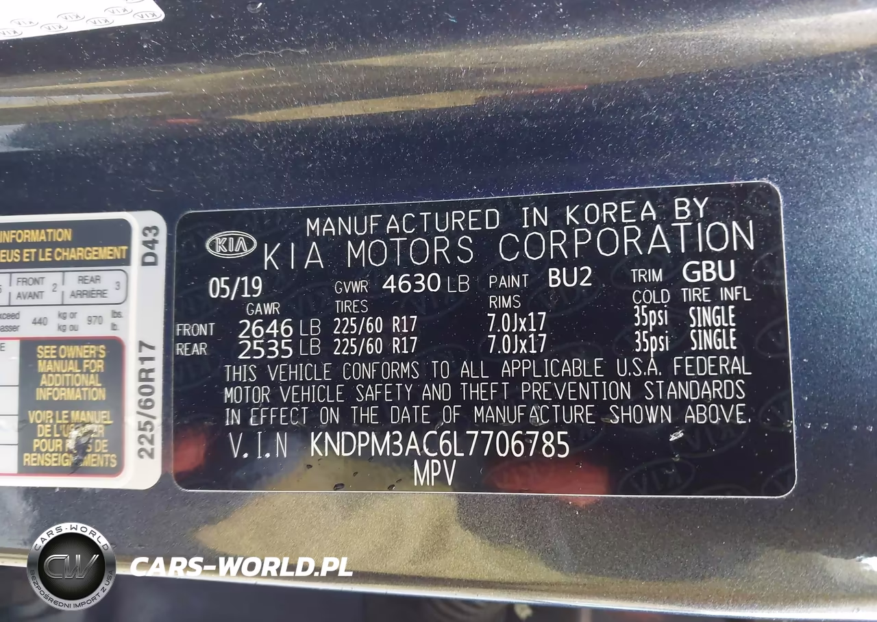 2020 Kia Sportage Lx VIN:KNDPM3AC6L7706785 - 9