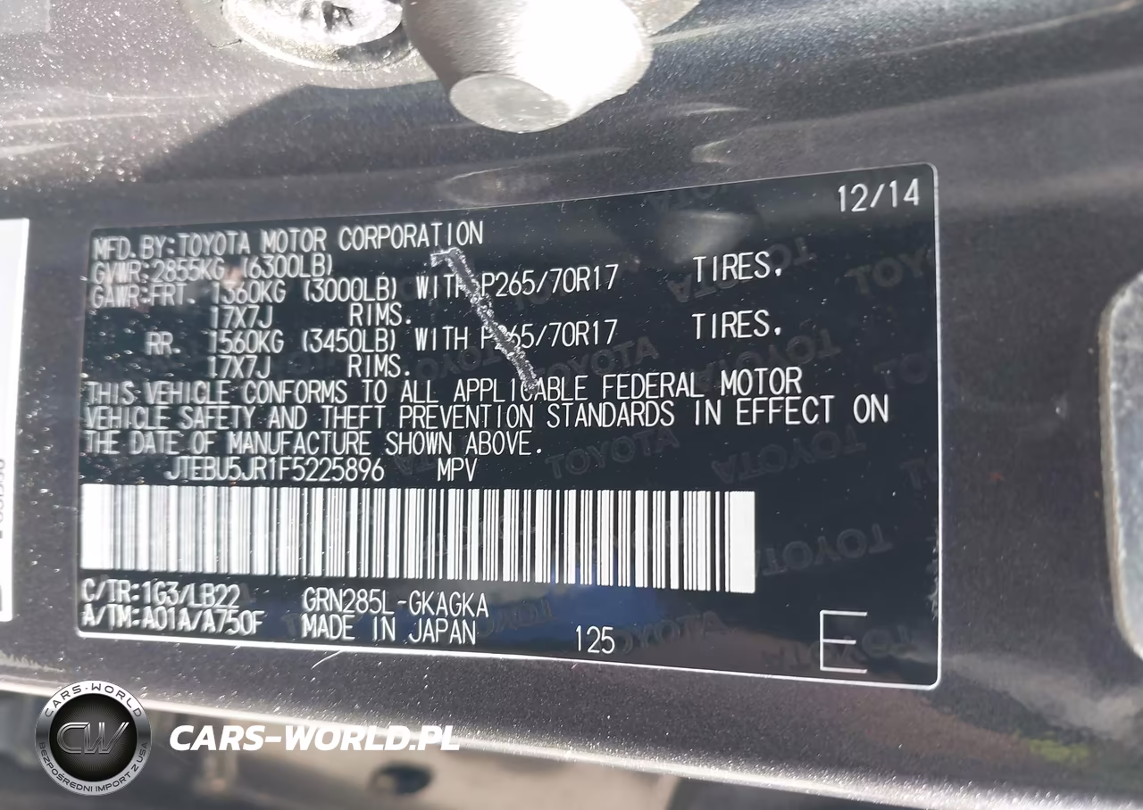 2015 Toyota 4Runner Sr5 Premium VIN:JTEBU5JR1F5225896 - 9