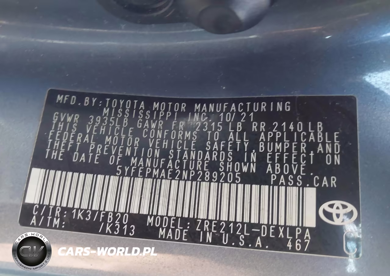 2022 Toyota Corolla Le VIN:5YFEPMAE2NP289205 - 9