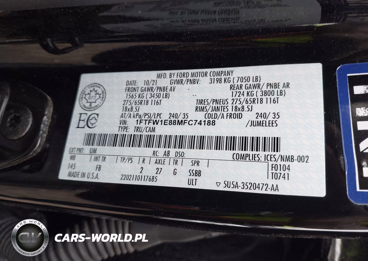 2021 Ford F-150 Xlt VIN:1FTFW1E88MFC74188 - 9