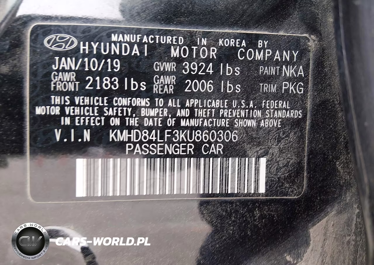 2019 Hyundai Elantra Value Edition VIN:KMHD84LF3KU860306 - 9