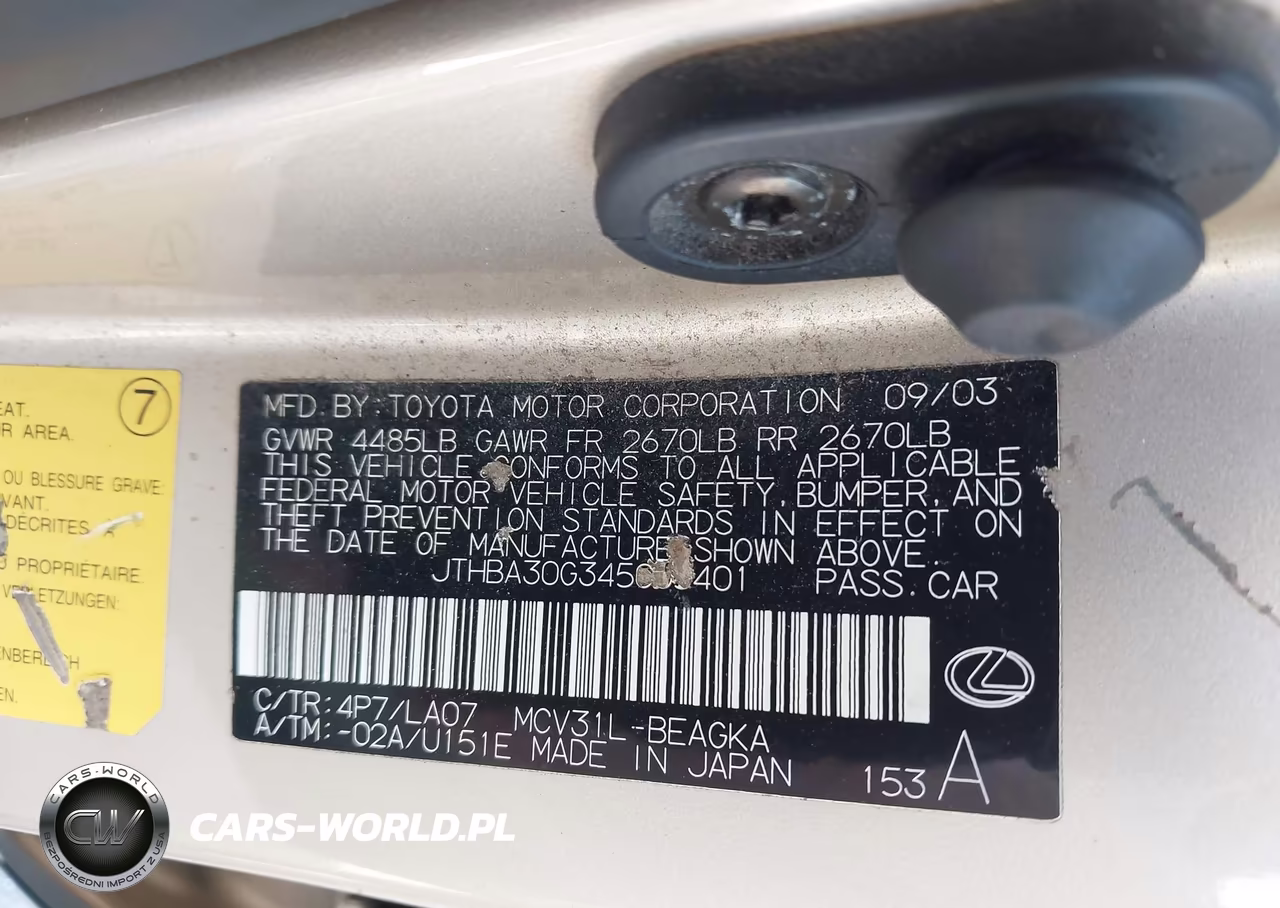 2004 Lexus Es 330 VIN:JTHBA30G345005401 - 9