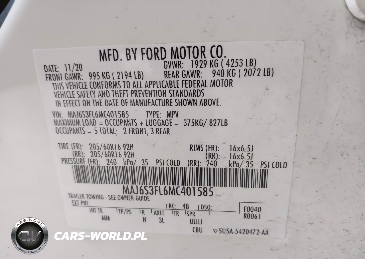 2021 Ford Ecosport S VIN:MAJ6S3FL6MC401585 - 9