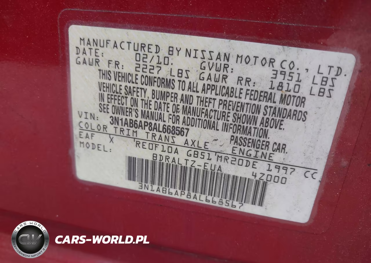 2010 Nissan Sentra 2.0Sr VIN:3N1AB6AP8AL668567 - 9