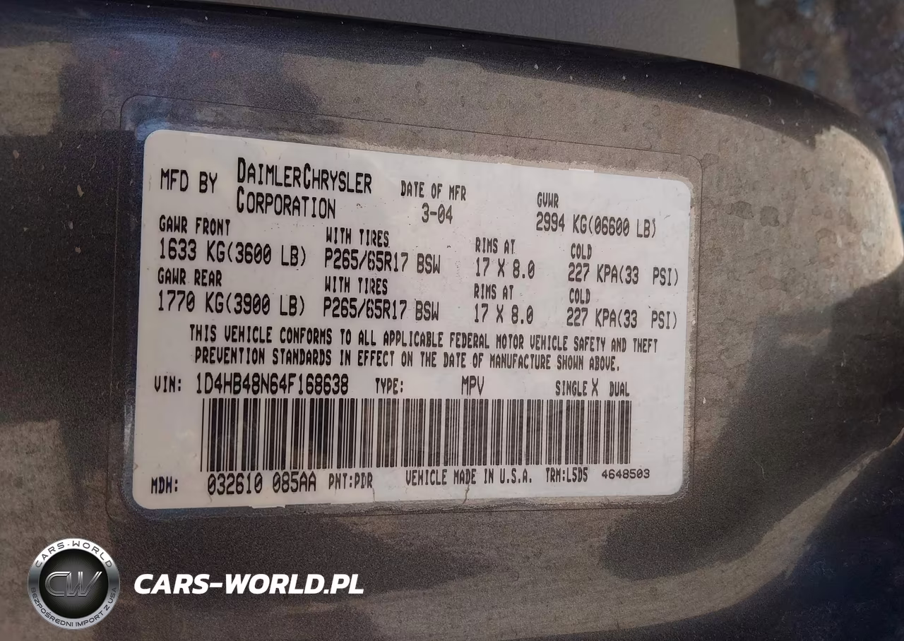 2004 Dodge Durango Slt VIN:1D4HB48N64F168638 - 9