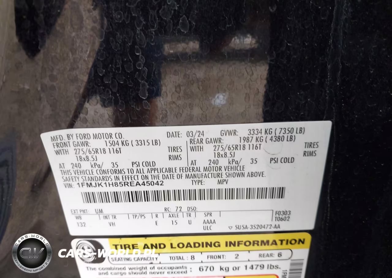 2024 Ford Expedition Xlt Max VIN:1FMJK1H85REA45042 - 9