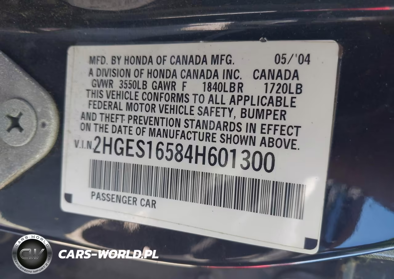 2004 Honda Civic Lx VIN:2HGES16584H601300 - 9