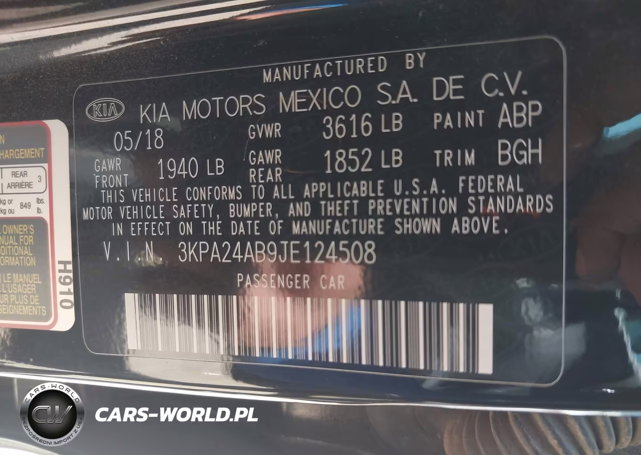 2018 Kia Rio S VIN:3KPA24AB9JE124508 - 9