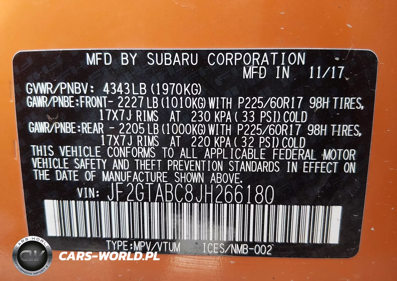 2018 Subaru Crosstrek 2.0I Premium VIN:JF2GTABC8JH266180 - 9