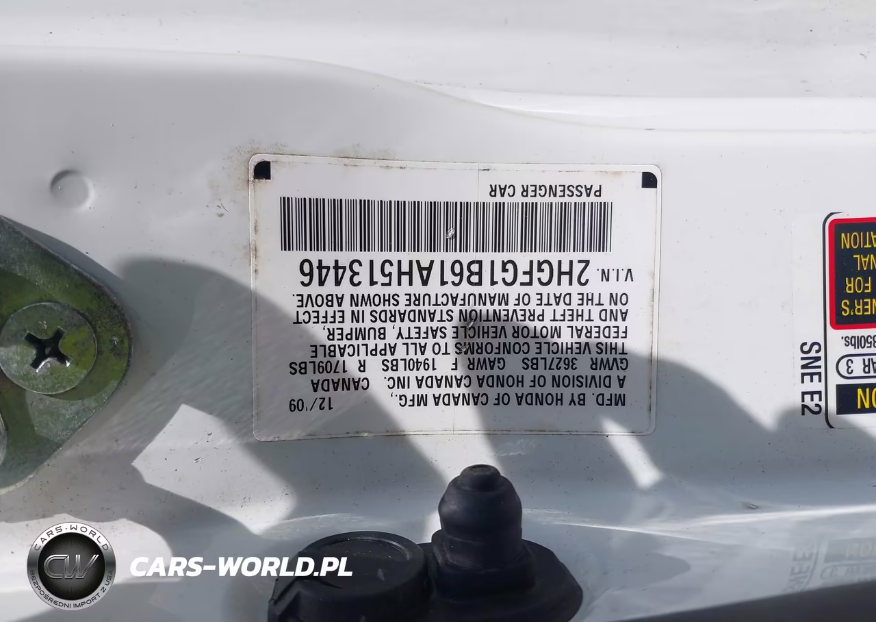 2010 Honda Civic Lx VIN:2HGFG1B61AH513446 - 9