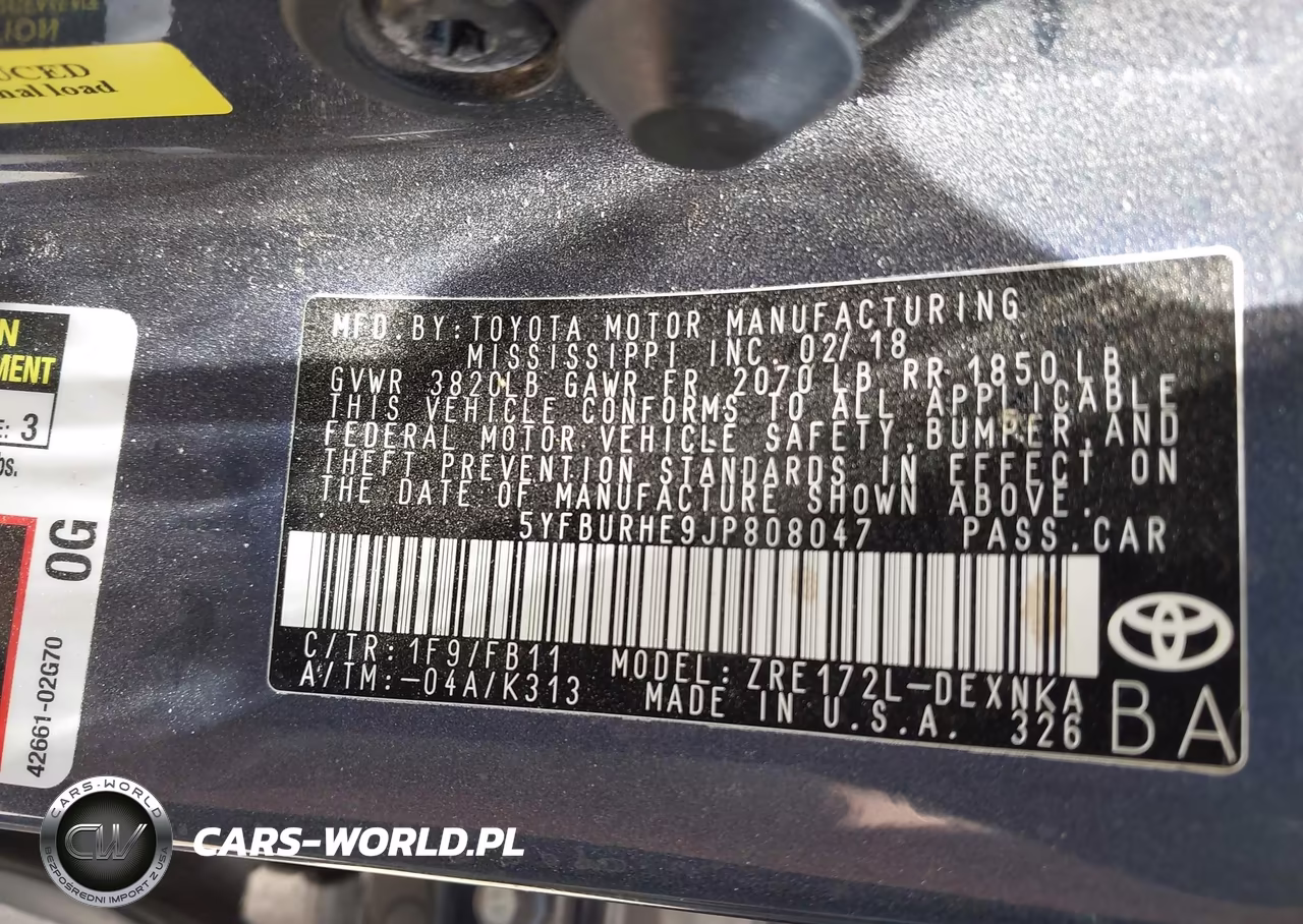 2018 Toyota Corolla Le VIN:5YFBURHE9JP808047 - 9