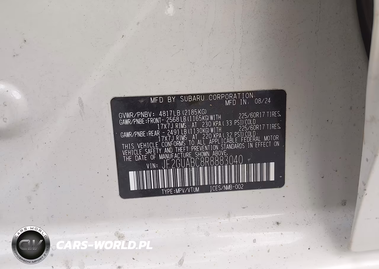 2024 Subaru Crosstrek VIN:JF2GUABC8R8883040 - 9