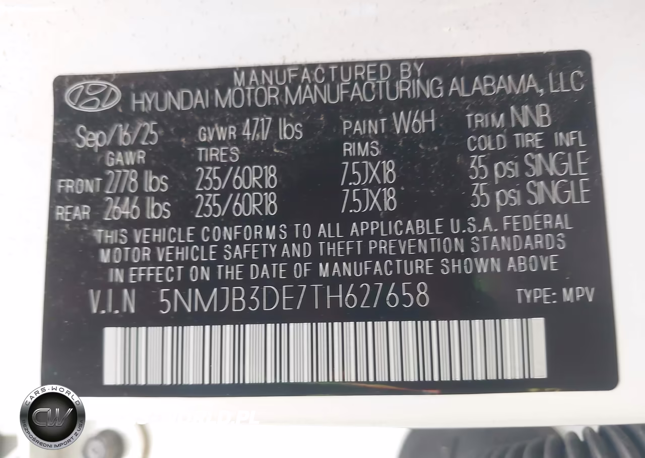 2026 Hyundai Tucson Sel VIN:5NMJB3DE7TH627658 - 9