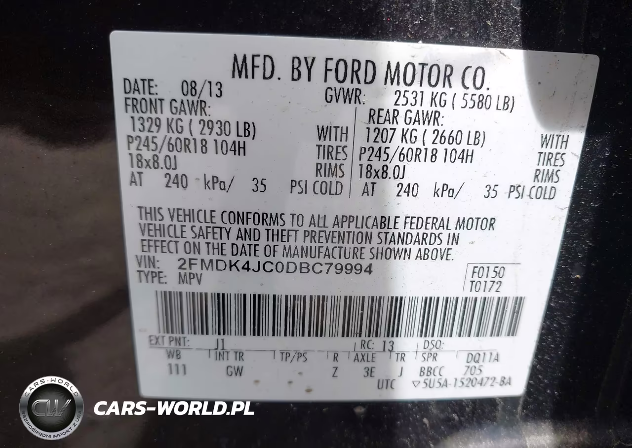 2013 Ford Edge Sel VIN:2FMDK4JC0DBC79994 - 9