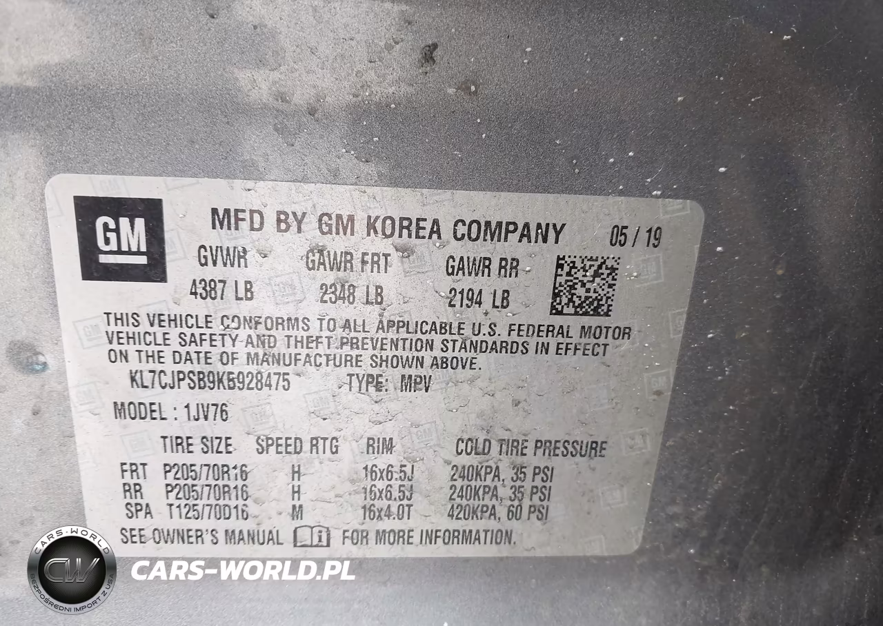 2019 Chevrolet Trax Lt VIN:KL7CJPSB9KB928475 - 9