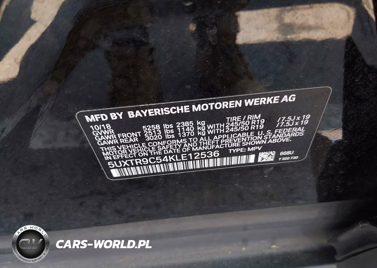 2019 BMW X3 xDrive30I VIN:5UXTR9C54KLE12536 - 9