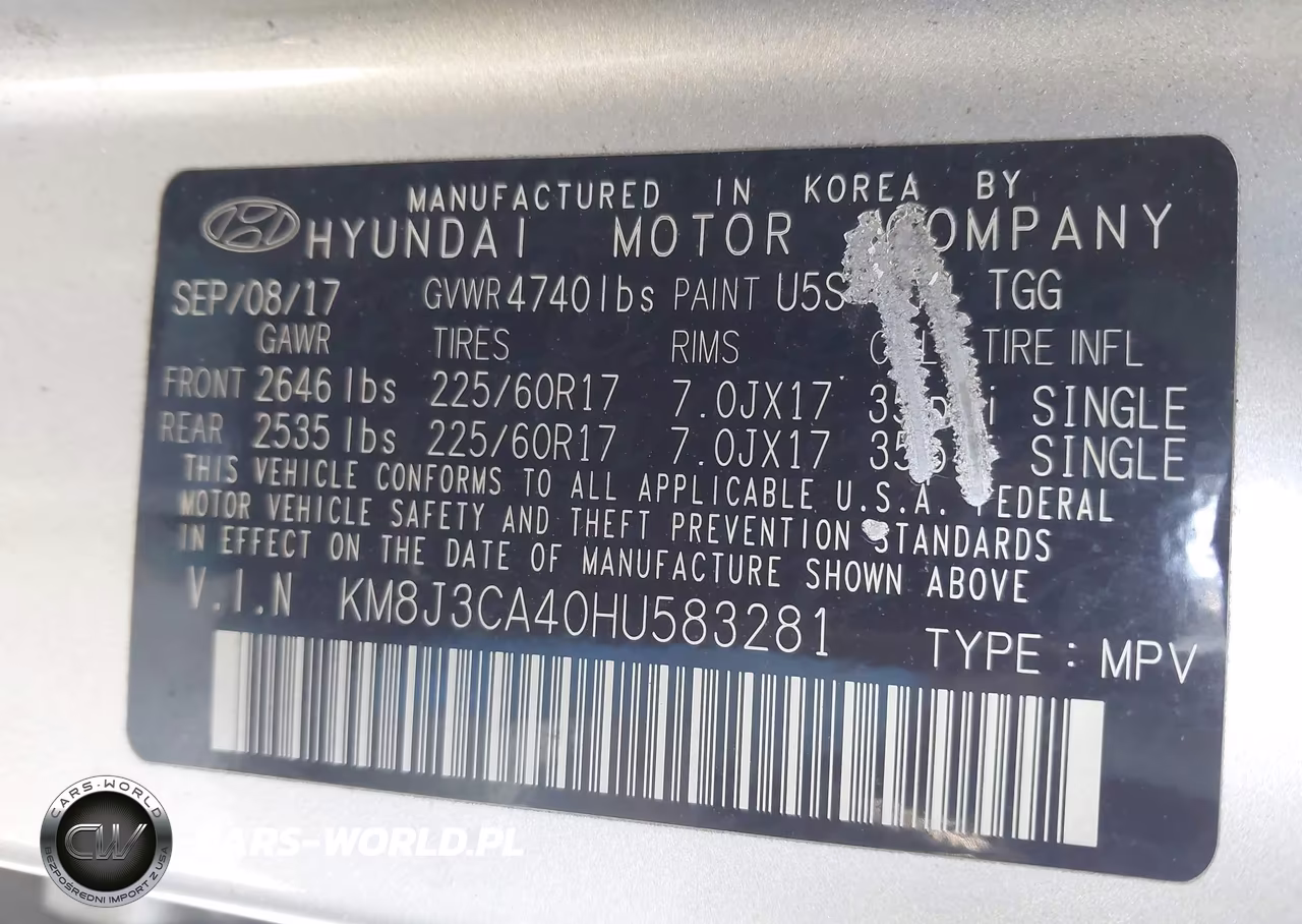 2017 Hyundai Tucson Se VIN:KM8J3CA40HU583281 - 9