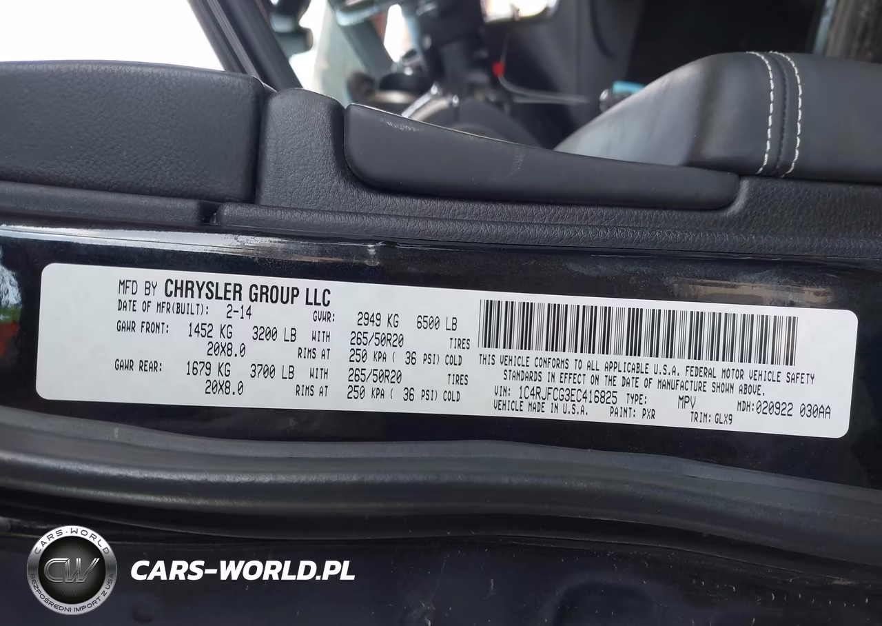2014 Jeep Grand Cherokee Overland VIN:1C4RJFCG3EC416825 - 9