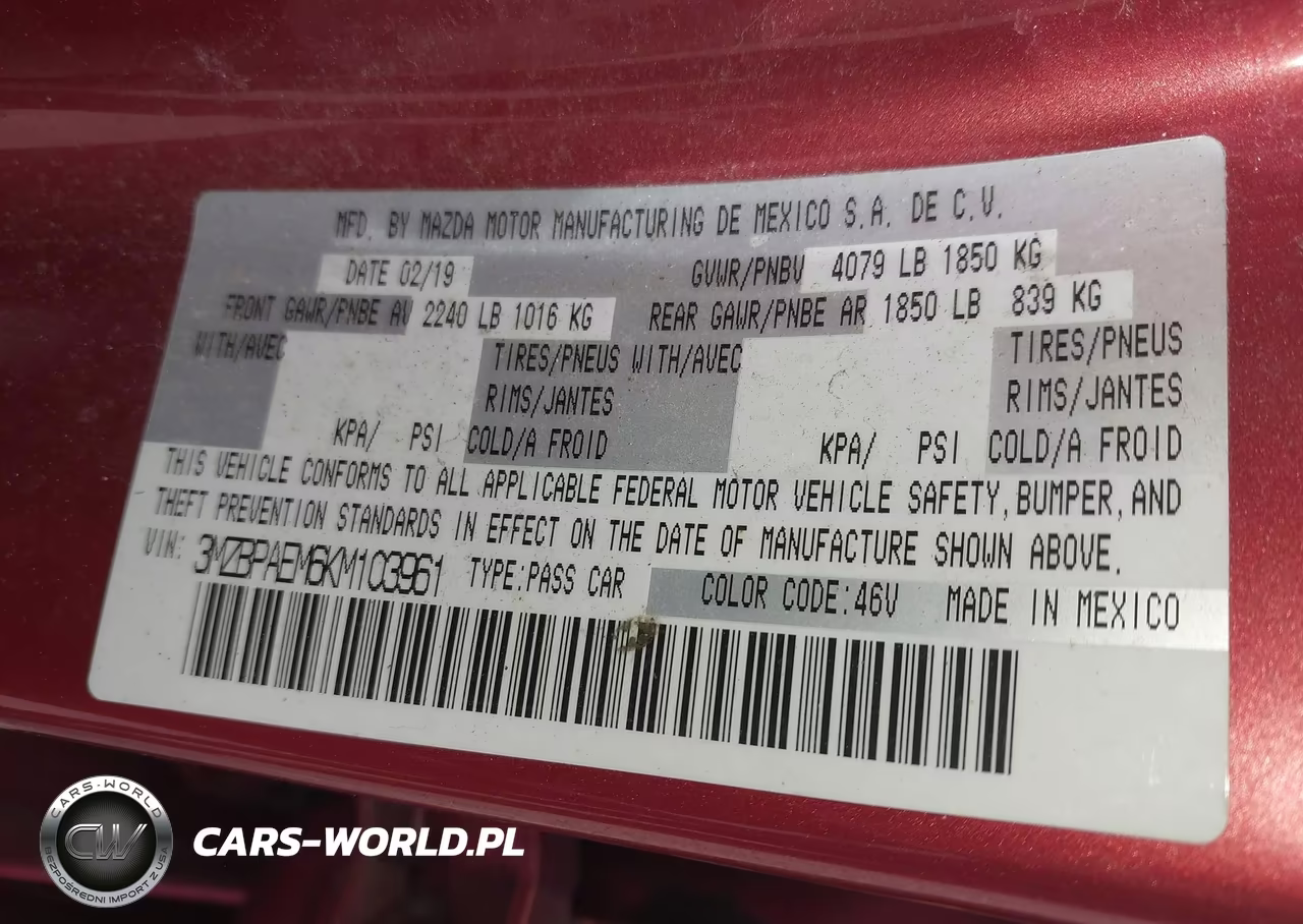 2019 Mazda Mazda3 Premium Package VIN:3MZBPAEM6KM103961 - 9