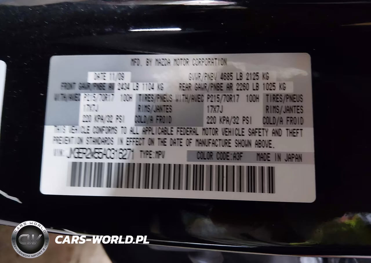 2010 Mazda Cx-7 I Sport VIN:JM3ER2W55A0316271 - 9
