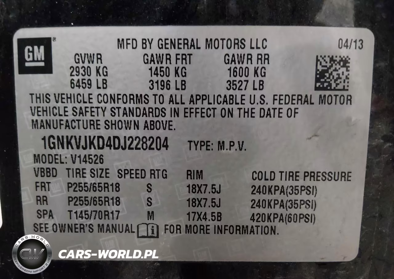 2013 Chevrolet Traverse 2Lt VIN:1GNKVJKD4DJ228204 - 9