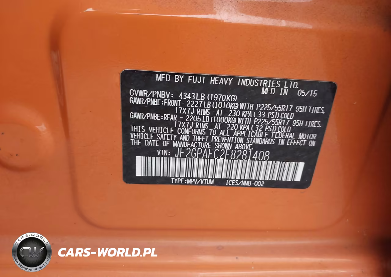 2015 Subaru Xv Crosstrek 2.0I Premium VIN:JF2GPAFC2F8281408 - 9