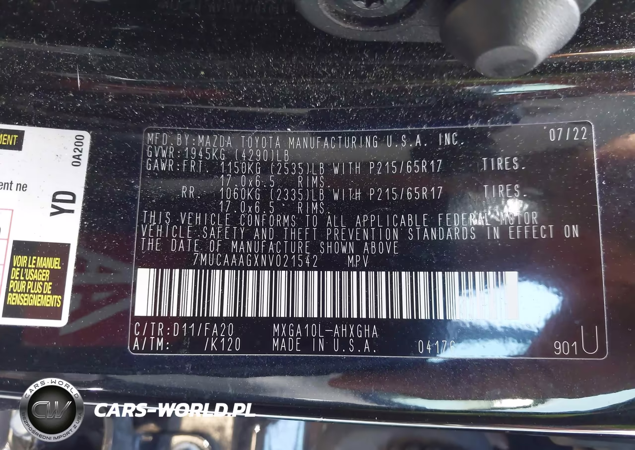 2022 Toyota Corolla Cross Le VIN:7MUCAAAGXNV021542 - 9