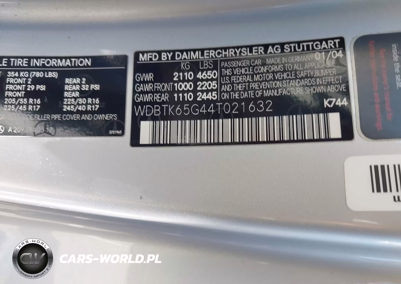 2004 Mercedes-Benz Clk 320 VIN:WDBTK65G44T021632 - 9