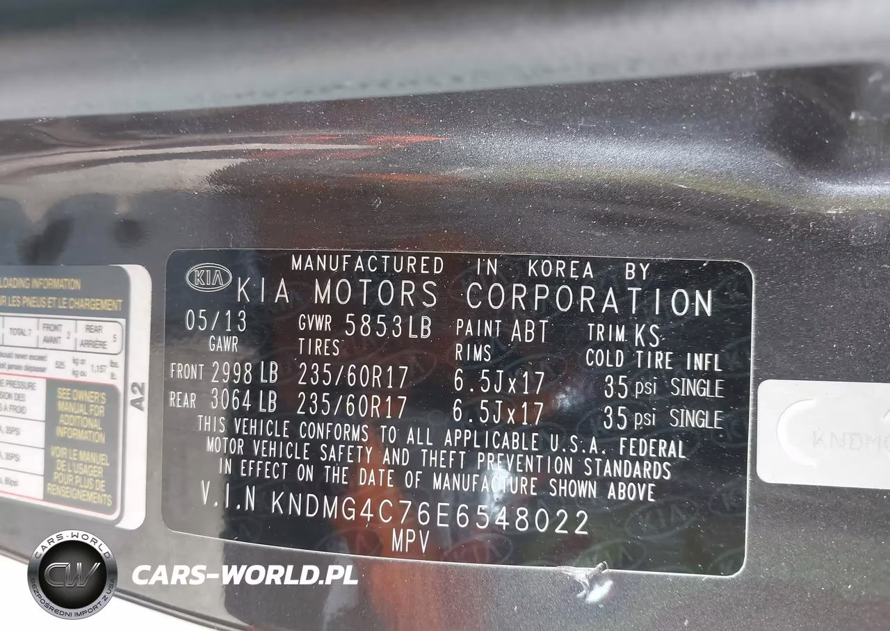 2014 Kia Sedona Lx VIN:KNDMG4C76E6548022 - 9