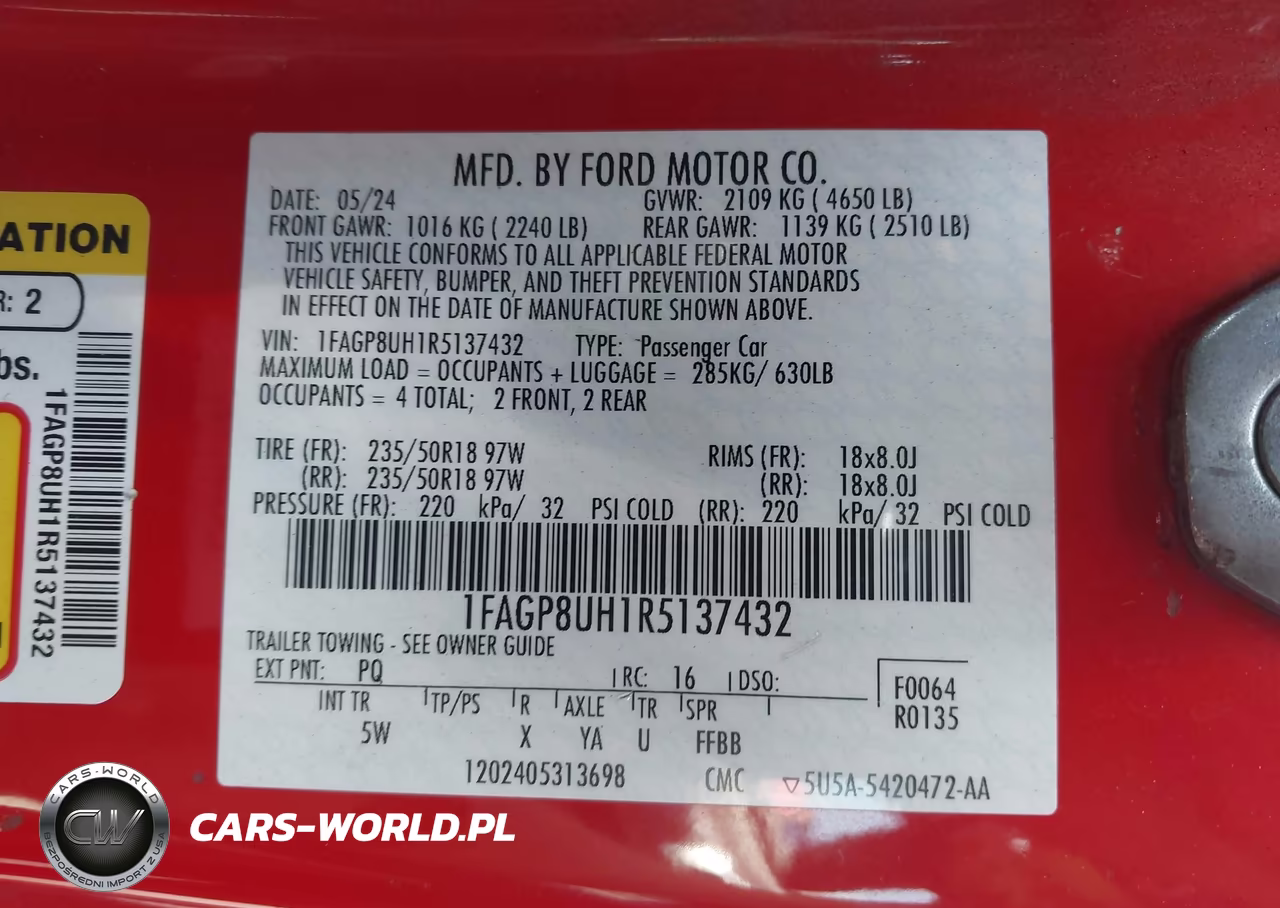 2024 Ford Mustang Ecoboost Premium VIN:1FAGP8UH1R5137432 - 9