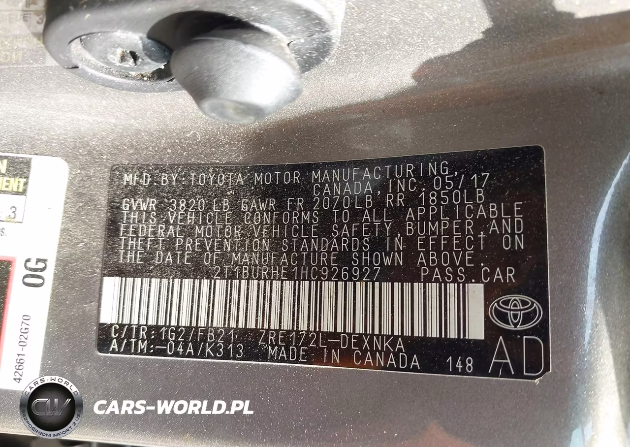 2017 Toyota Corolla Le VIN:2T1BURHE1HC926927 - 9