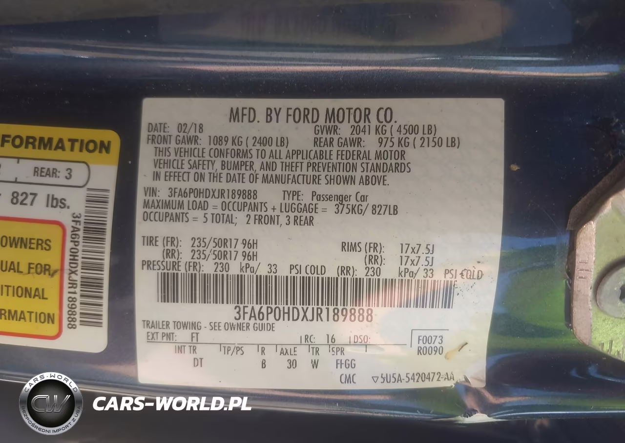2018 Ford Fusion Se VIN:3FA6P0HDXJR189888 - 9