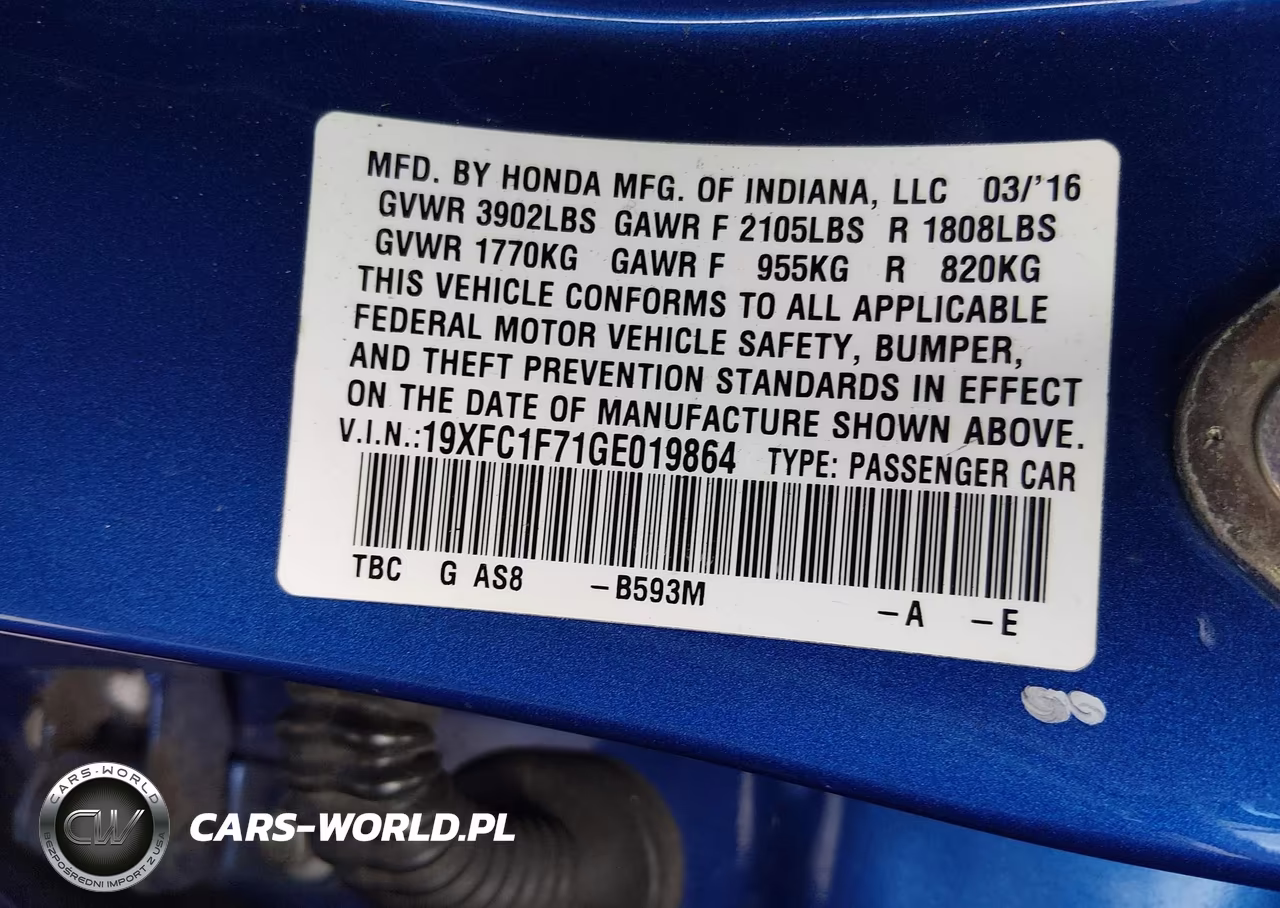 2016 Honda Civic Ex-L VIN:19XFC1F71GE019864 - 9