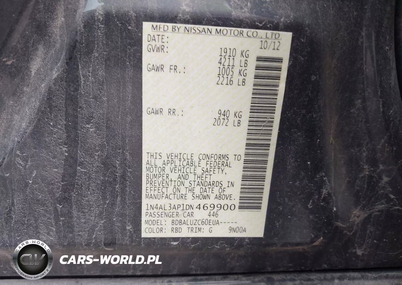 2013 Nissan Altima 2.5 Sv VIN:1N4AL3AP1DN469900 - 9