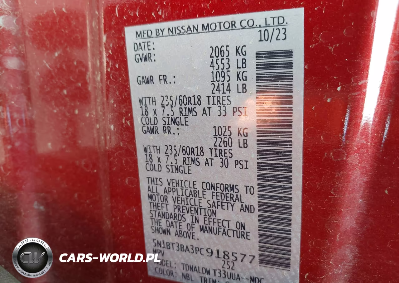 2023 Nissan Rogue Sv Fwd VIN:5N1BT3BA3PC918577 - 9