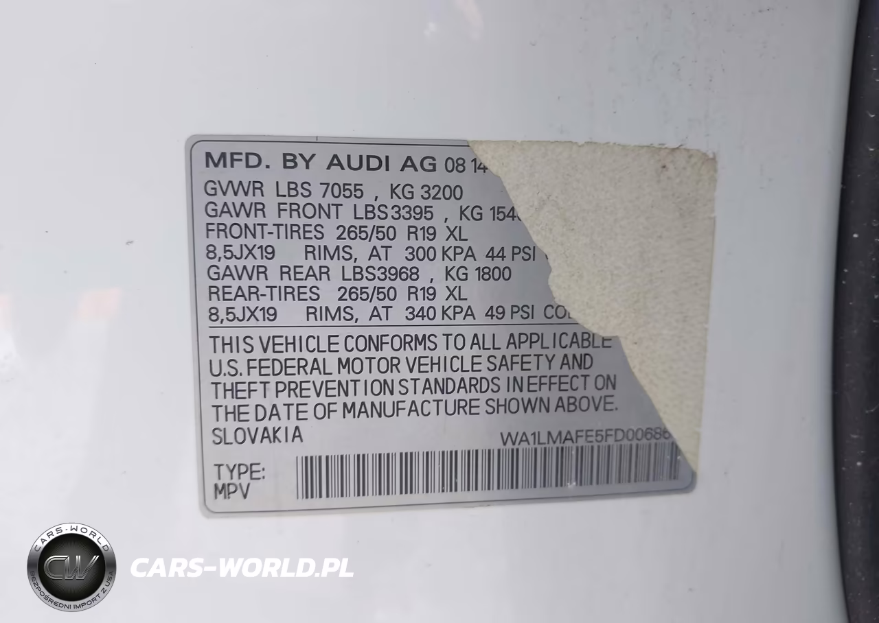 2015 Audi Q7 3.0 Tdi Premium VIN:WA1LMAFE5FD006866 - 9